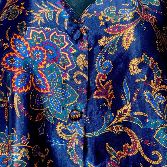 Dominique Simone Elegant Paisley Blouse size M - Picture 4 of 6